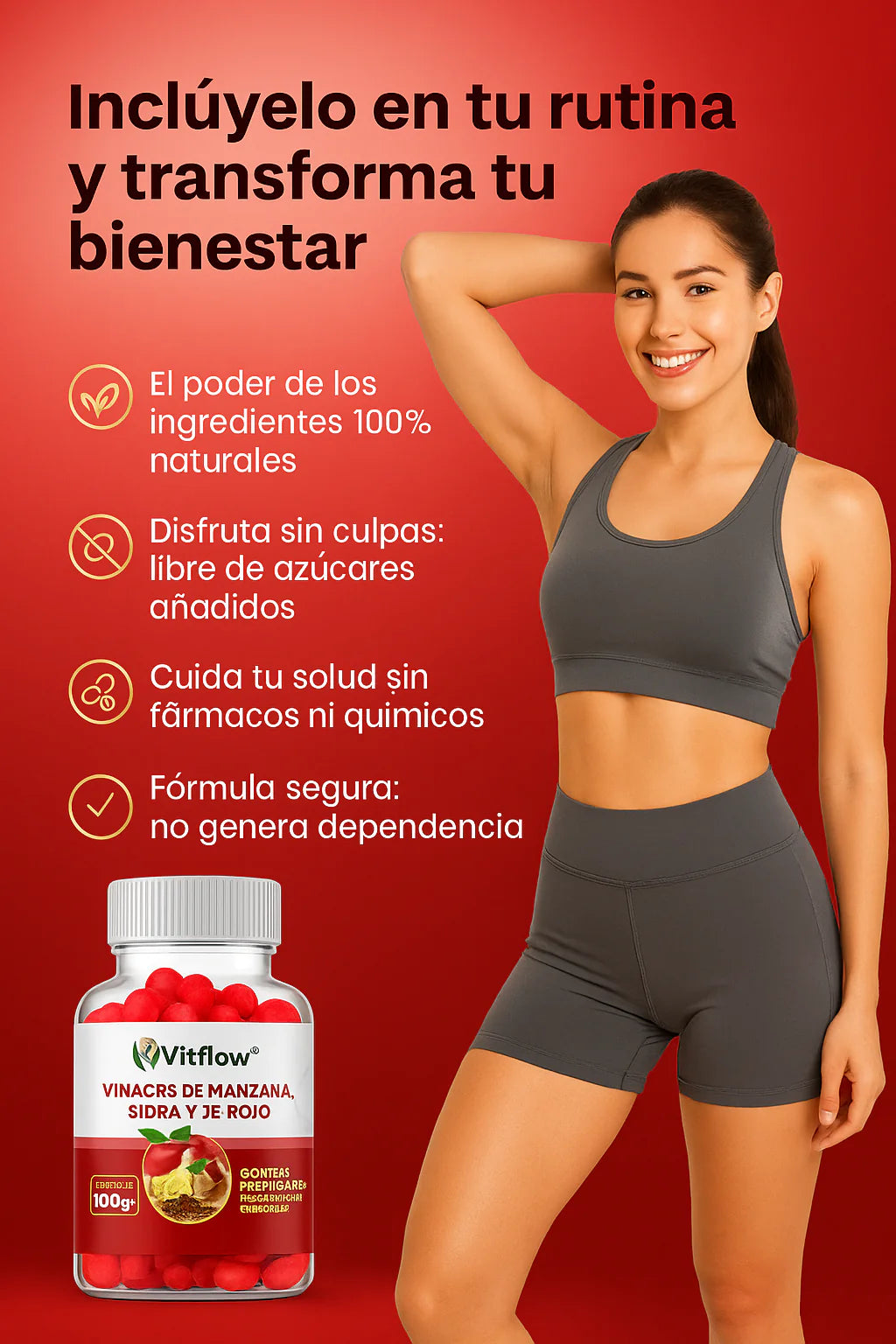 Gomitas Naturales de Vinagre de Manzana 🍏✨ 160 g