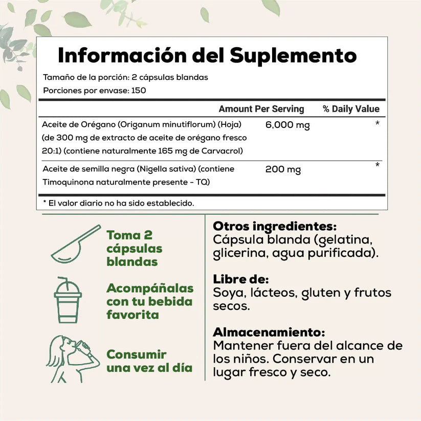Orégano + Semilla Negra: Defensas fuertes y bienestar total