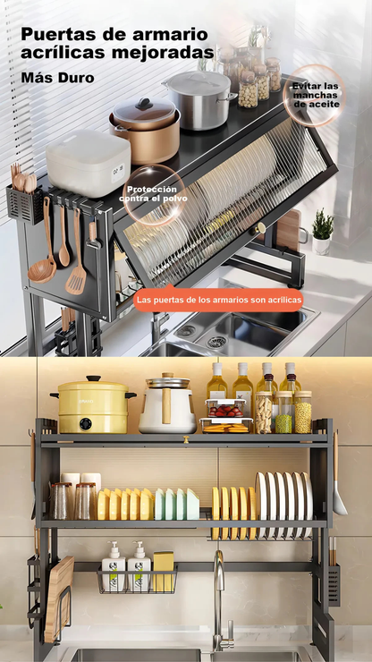 ESCURRIDOR DE PLATOS ELEGANTE CON GABINETE