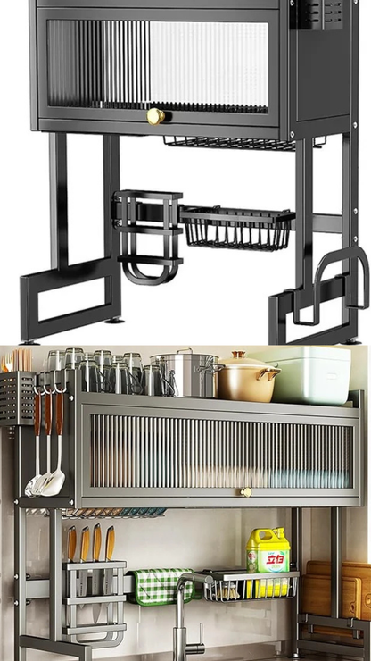 ESCURRIDOR DE PLATOS ELEGANTE CON GABINETE