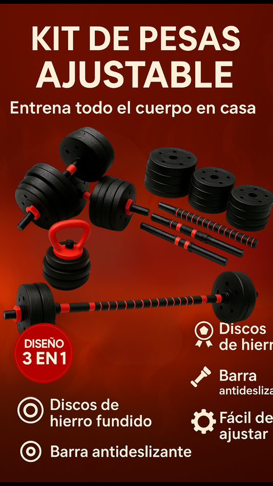 💪 Cambia tu rutina desde casa → Kit de entrenamiento 20 KG profesional 🔥