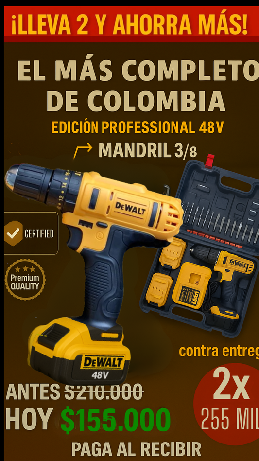 🔥 SOLO POR HOY – Taladro  48V Edición Limitada con Descuento Exclusivo 💰