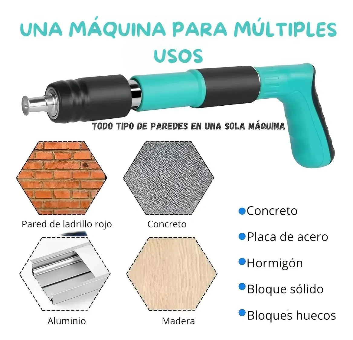 ⚡ Kit completo: remachadora + 100 clavos incluidos