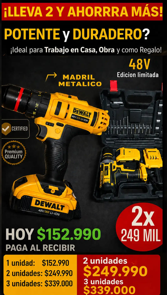 Taladro 48V PERCUTOR: con su kit
