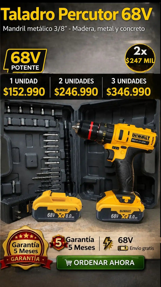 Taladro Percutor 68V con madril metalico