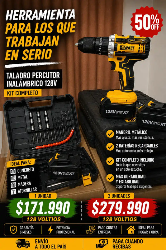 Taladro  percutor madril metalico de media