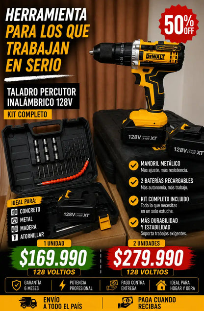 Taladro  percutor madril metalico de media